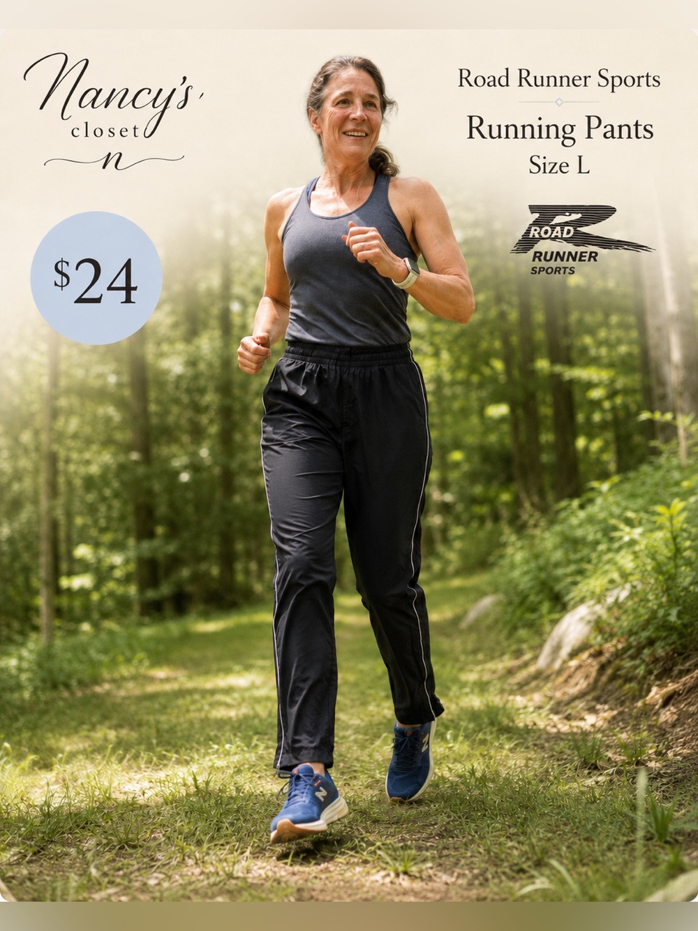 Road Runner Sports Women’s Mesh-Lined Running Pants Black Size L